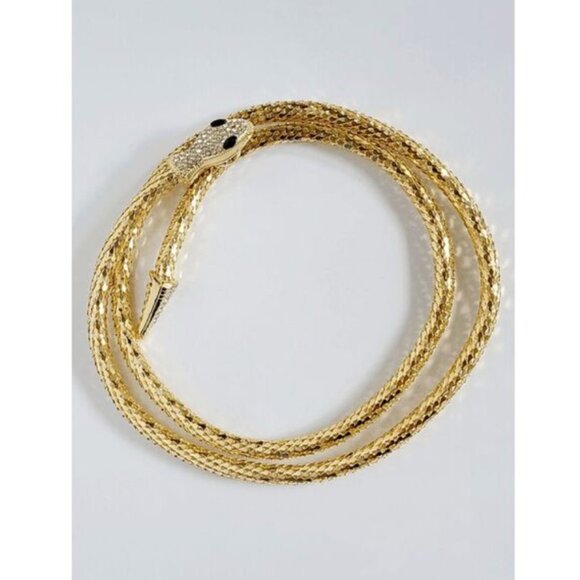 ✨ Gold Snake Rhinestone Statement Choker – Bendable & Blingy! ✨ - Picture 6 of 9